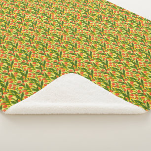 Cobertor Sherpa Padrão Floral de Verão Moderno e Elegante