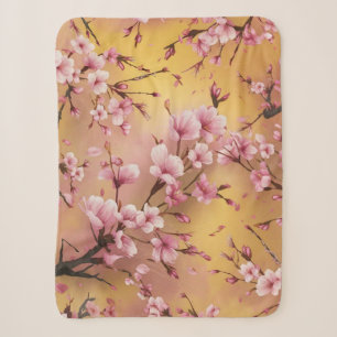 Cobertor Sherpa "Padrão Floral do Flor do Blossom de Cereja"