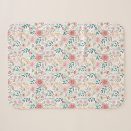 Cobertor Sherpa Padrão Floral Elegante e Sem Costuras – Sofisticad
