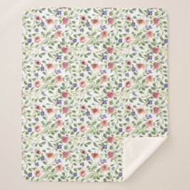 Cobertor Sherpa Padrão Floral Flores de Heliótopo