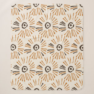 Cobertor Sherpa Padrão floral geométrico batik sem costura no outo