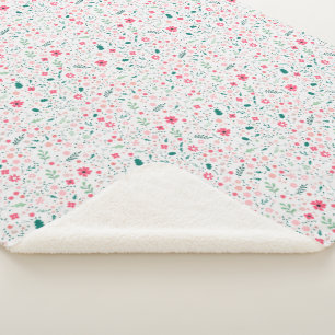 Cobertor Sherpa Padrão Floral Ilustrado de Coloração de outono Bon