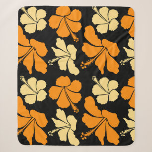 Cobertor Sherpa Padrão floral natural tropical havaiano sem costu