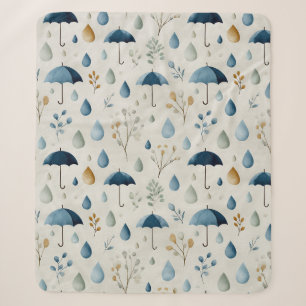 Cobertor Sherpa Padrão Floral Sereno Jardim de Chuva (3)