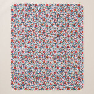 Cobertor Sherpa padrão floral temático EUA/americano