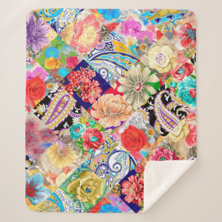Cobertor Sherpa Padrão Floral Tropical
