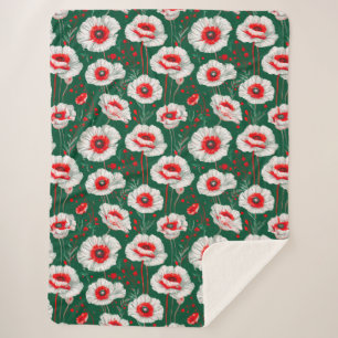 Cobertor Sherpa Padrão floral vibrante