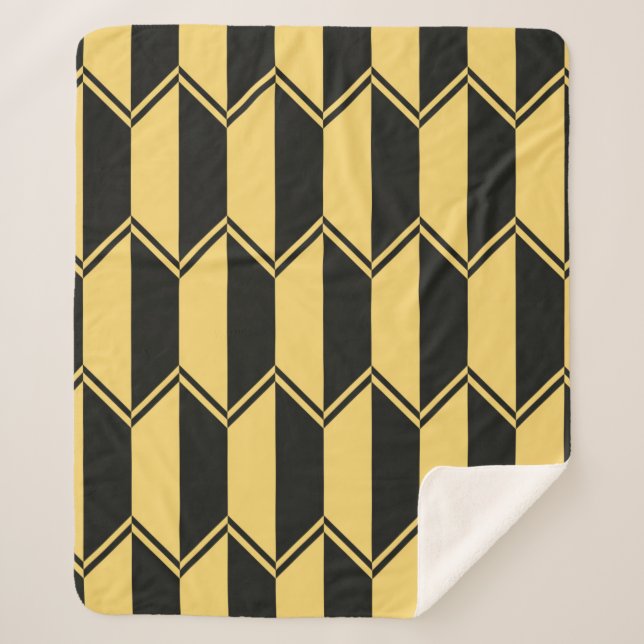 Cobertor Sherpa padrão geométrico abstrato  (Frente)