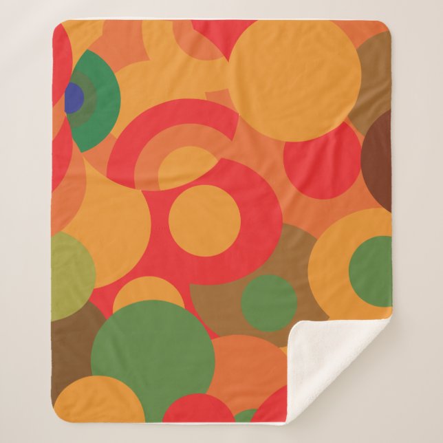 Cobertor Sherpa Padrão geométrico abstrato colorida e moderno (Frente)