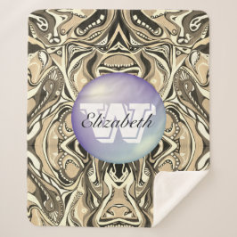 Cobertor Sherpa Padrão Geométrico Artdeco Vivid Monograma