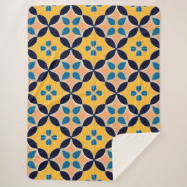 Cobertor Sherpa Padrão Geométrico Colorido com Design de Azulejo R