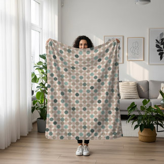 Cobertor Sherpa Padrão geométrico das bolinhas verdes e rosa