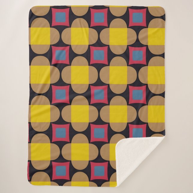 Cobertor Sherpa Padrão Geométrico de abstrato (Frente)