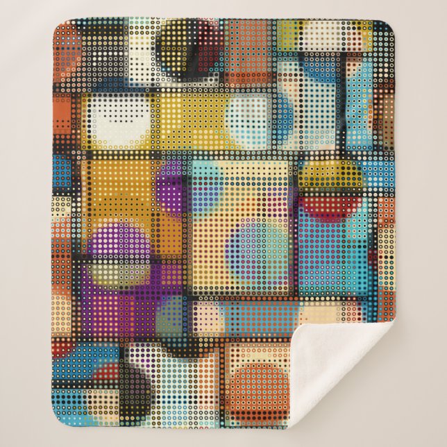 Cobertor Sherpa Padrão geométrico de abstrato em artes de pixel co (Frente)