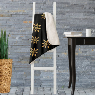 Cobertor Sherpa Padrão Geométrico de Repetição da Flor Petal Semel