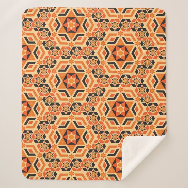 Cobertor Sherpa Padrão geométrico do chão italiano, mosaico de vin (Frente)