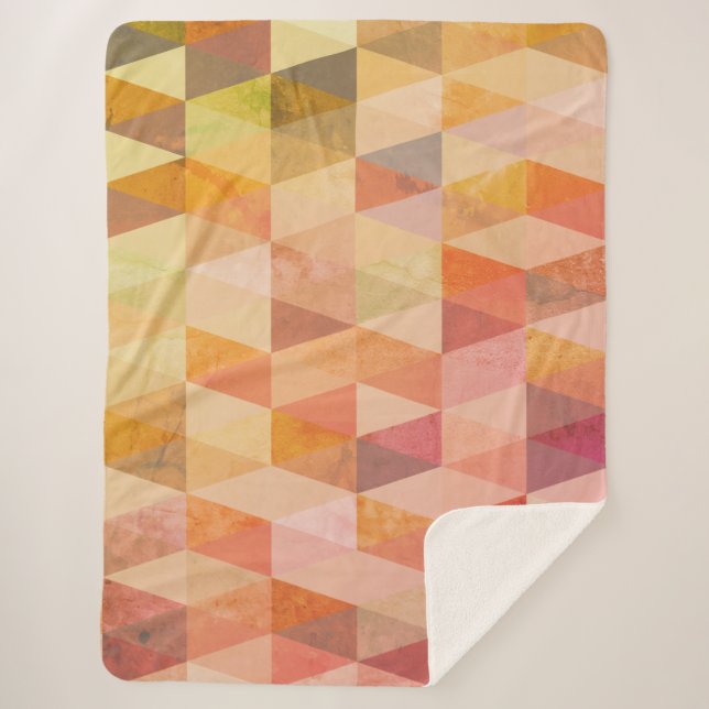 Cobertor Sherpa Padrão Geométrico do Triângulo Suave (Frente)
