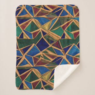 Cobertor Sherpa Padrão Geométrico Moderno