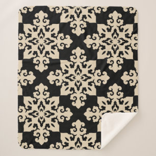 Cobertor Sherpa Padrão Geométrico Motivo Ornamental Asiático