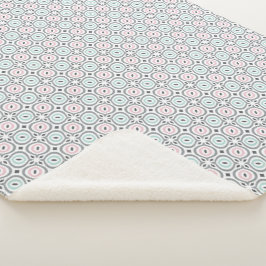 Cobertor Sherpa Padrão Geométrico Pastel Sherpa Macio e Moderno 