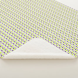 Cobertor Sherpa Padrão Geométrico Roxo do Verde limão Moderno