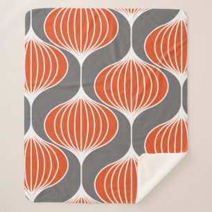 Cobertor Sherpa Padrão geométrico sem costura com linhas ondulad