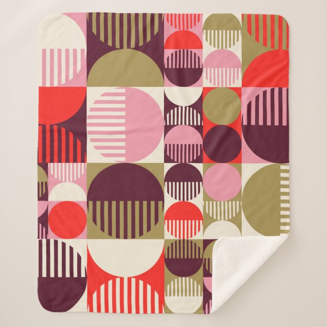 Cobertor Sherpa Padrão geométrico sem descontinuidades do abstrato (Frente)