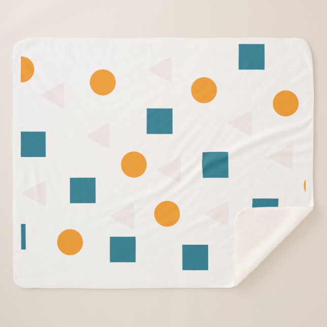 Cobertor Sherpa Padrão Geométrico Sherpa Blanket - Cozy e Moderno (Frente (Horizontal))