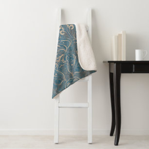 Cobertor Sherpa Padrão Gótico Azul Sherpa Blanket