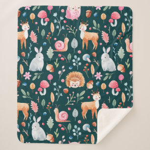 Cobertor Sherpa Padrão infantil na técnica de aquarela. fada 