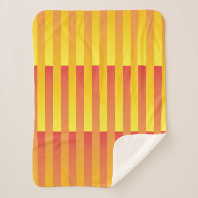 Cobertor Sherpa Padrão Laranja Amarelo Strike (Frente)