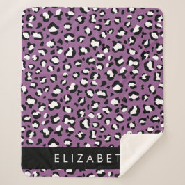 Cobertor Sherpa Padrão-Leopardo, Manchas, Leopardo Roxo, Seu Nome