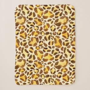 Cobertor Sherpa Padrão leopardo sem costura de aquarelas