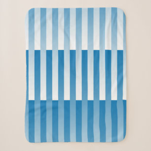 Cobertor Sherpa Padrão Listrado Azul Branco