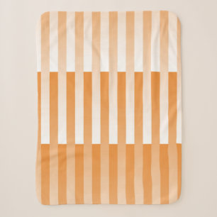 Cobertor Sherpa Padrão Listrado Laranja Branco