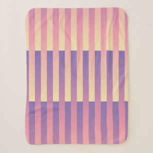 Cobertor Sherpa Padrão Listrado Rosa Roxo Amarelo