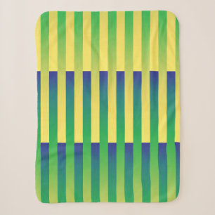 Cobertor Sherpa Padrão Listrado Verde Amarelo Azul