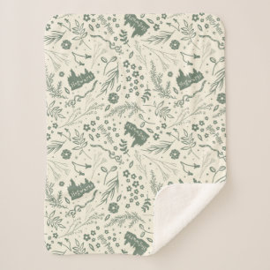 Cobertor Sherpa Padrão Mágico de Ervas da HOGWARTS™