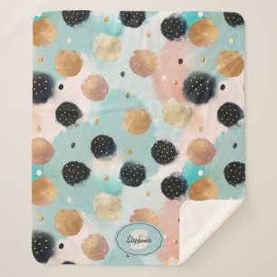 Cobertor Sherpa Padrão moderno de Abstrato bruxismo e Bolinhas