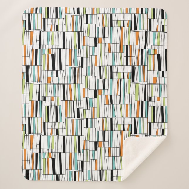 Cobertor Sherpa Padrão moderno do meio século (Frente)