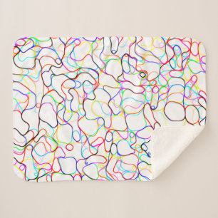 Cobertor Sherpa Padrão Neon Multicolor Curvy Line - LEGAL
