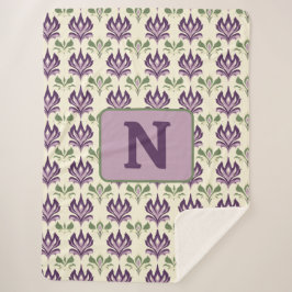 Cobertor Sherpa Padrão Ornamental Lily Motif