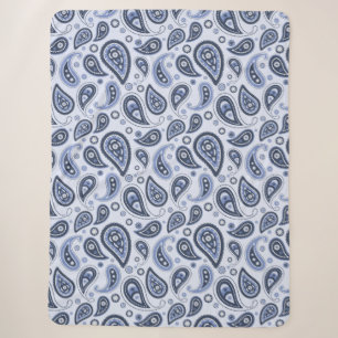 Cobertor Sherpa Padrão Paisley Azul