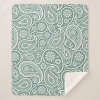 Padrão paisley de vinheta verde e branco