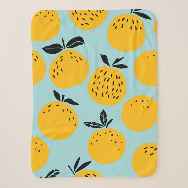 Cobertor Sherpa Padrão perfeito de frutas de laranjas (Frente)