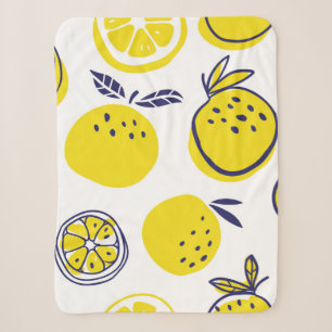Cobertor Sherpa Padrão perfeito de frutas de laranjas