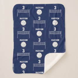 Cobertor Sherpa Padrão Personalizado de Bola de Voleibol e Rede