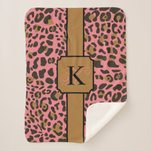 Cobertor Sherpa Padrão Personalizado de Impressão Animal Leopard