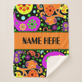 Cobertor Sherpa Padrão Personalizado do Padrão de Folha Retroativa