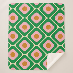 Cobertor Sherpa Padrão Retro Invisível dos anos 70. Estética dos a